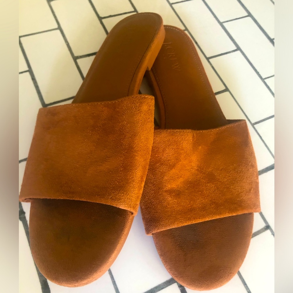 J.Crew Suede Flat Slide Sandals